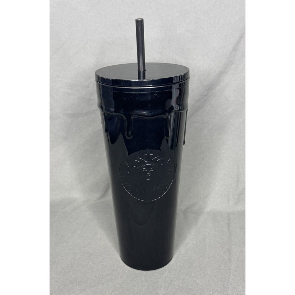 Starbucks Black Slime Drip Tumbler 2024 Halloween Venti 24oz Cup Mug Glossy
